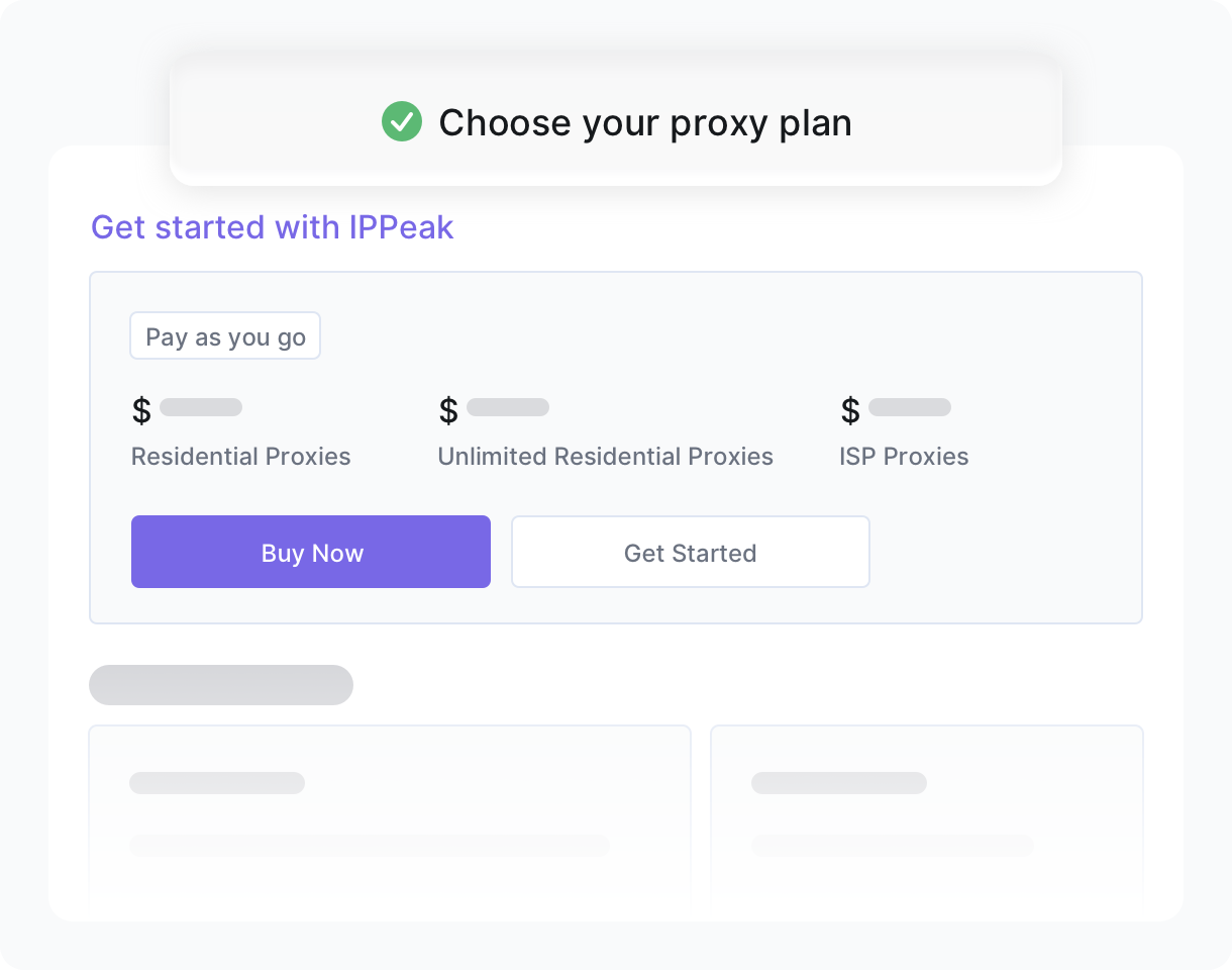 Choose your proxy plan