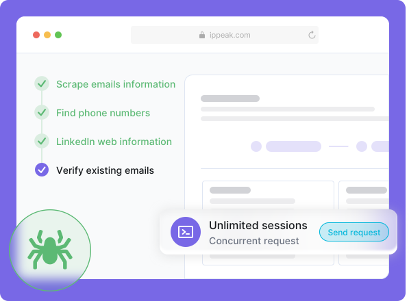 Web scraping with IPPeak: scrape emails, find phone numbers, LinkedIn info, verify emails